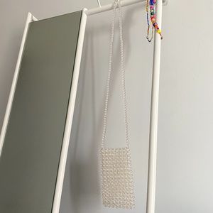 Clear Beaded Crossbody Bag